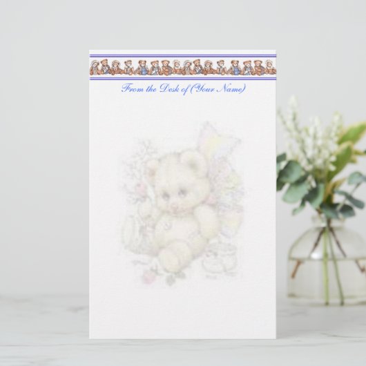 Teddy Bear Stationery Briefpapier (Stehend Vorderseite)