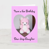 Teddy Bear Step Tochter Birthday Karte (Vorderseite)