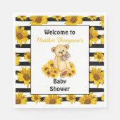 Teddy Bear Sunflower Baby Dusche Serviette (Vorderseite)