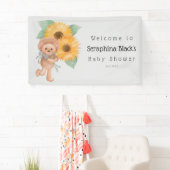 Teddy Bear Sunflower Baby Dusche Willkommen Banner (Insitu)