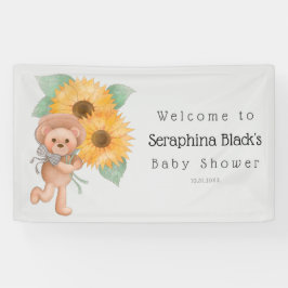 Teddy Bear Sunflower Baby Dusche Willkommen Banner