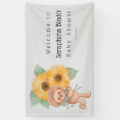 Teddy Bear Sunflower Baby Dusche Willkommen Banner (Vertikal)