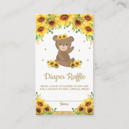 Teddy Bear Sunflower Baby Dusche Windelwanne Winde Begleitkarte