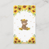 Teddy Bear Sunflower Baby Dusche Windelwanne Winde Begleitkarte (Rückseite)