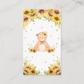 Teddy Bear Sunflower Baby Dusche Windelwanne Winde Begleitkarte (Rückseite)