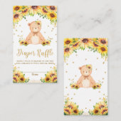 Teddy Bear Sunflower Baby Dusche Windelwanne Winde Begleitkarte (Vorne/Hinten)