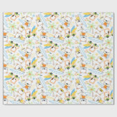 Teddy Bear Surfers Geschenkpapier (Flach)