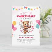 Teddy Bear Sweetheart Babydusche Einladung (Stehend Vorderseite)