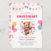 Teddy Bear Sweetheart Babydusche Einladung (Vorne/Hinten)