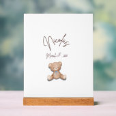Teddy Bear Table Decor Acrylschild (Neutral)