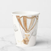 Teddy Bear Tan Hot Air Ballon Pappbecher (Rückseite)