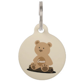 Teddy Bear Tan Personalisiert Pet ID Tag Haustiermarke
