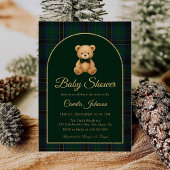 Teddy Bear Tartan Preppy Baby Shower Invitation Einladung