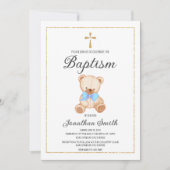 Teddy Bear Taufe Christening Einladung (Vorderseite)