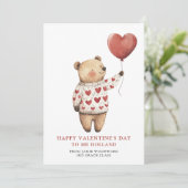 Teddy Bear Teacher Happy Valentine's Day Feiertagskarte (Stehend Vorderseite)