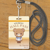 Teddy Bear Teacher School Hall Pass Ausweis