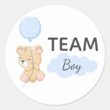 Teddy Bear Team Boy Gender Reveal Party Runde