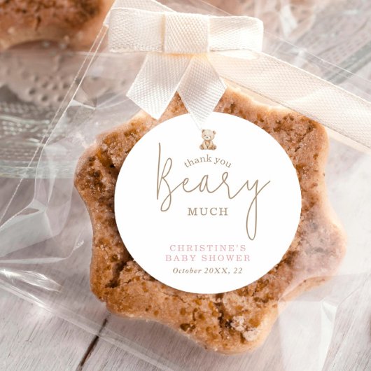 Teddy Bear Thank You Baby Shower Runder Aufkleber