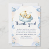 Teddy Bear Theme Baby shower boy Dankeskarte (Vorderseite)