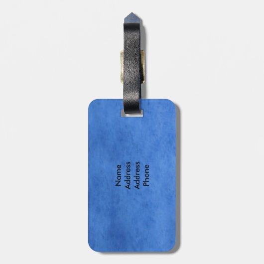 Teddy Bear Time to Read Blue Stuffed Animal, ZKOA Gepäckanhänger (Rückseite vertikal)