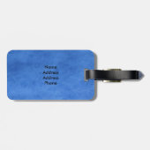 Teddy Bear Time to Read Blue Stuffed Animal, ZKOA Gepäckanhänger (Rückseite horizontal)