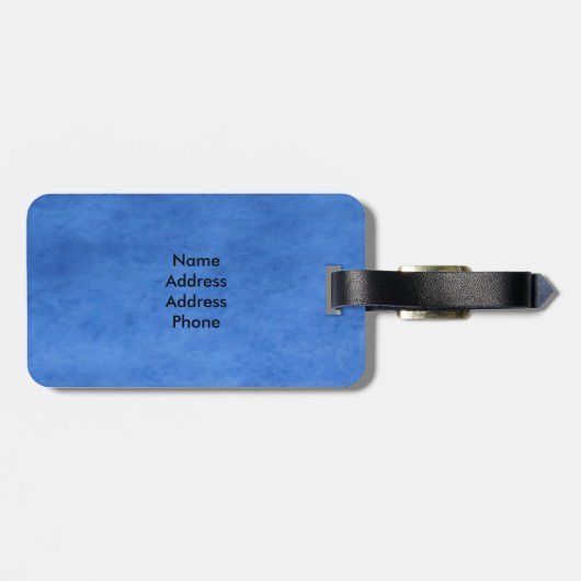 Teddy Bear Time to Read Blue Stuffed Animal, ZKOA Gepäckanhänger (Rückseite horizontal)