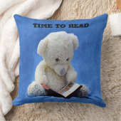 Teddy Bear Time to Read Blue Stuffed Animal, ZKOA Kissen (Decke)