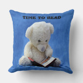 Teddy Bear Time to Read Blue Stuffed Animal, ZKOA Kissen (Vorderseite)
