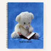 Teddy Bear Time to Read Blue Stuffed Animal, ZKOA Notizblock (Vorderseite)