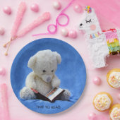 Teddy Bear Time to Read Blue Stuffed Animal, ZKOA Pappteller (Party)