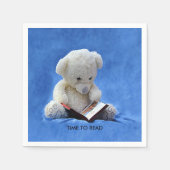 Teddy Bear Time to Read Blue Stuffed Animal, ZKOA Serviette (Vorderseite)
