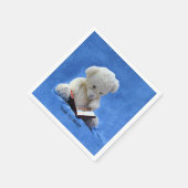 Teddy Bear Time to Read Blue Stuffed Animal, ZKOA Serviette (Ecke)