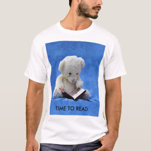 Teddy Bear Time to Read Blue Stuffed Animal, ZKOA T-Shirt