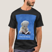 Teddy Bear Time to Read Blue Stuffed Animal, ZKOA T-Shirt (Vorderseite)