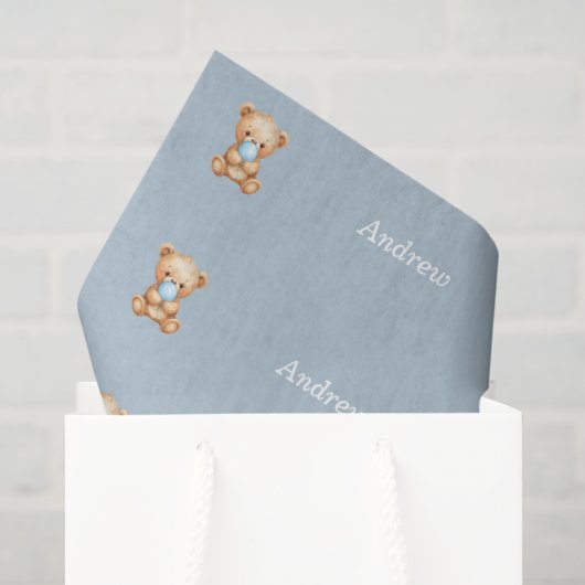 Teddy Bear Tissue Paper, Individuelle Name Seidenpapier (Geschenk Tasche)