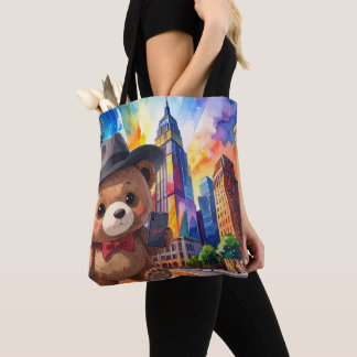 Teddy Bear Touring The City NYC Tourist Vacation Tasche