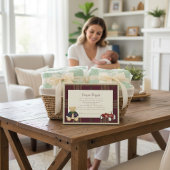 Teddy Bear & Toy Car Baby Shower Diaper Raffle Begleitkarte