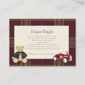 Teddy Bear & Toy Car Baby Shower Diaper Raffle Begleitkarte (Vorderseite)