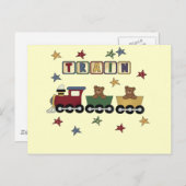 Teddy Bear Train Tshirts und Geschenke Postkarte (Vorne/Hinten)