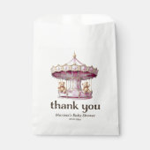 Teddy Bear Twin Girls Babydusche Danke Geschenktütchen (Vorderseite)