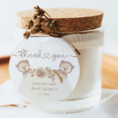 Teddy Bear Twins Baby Shower Boho Floral Geschenkanhänger