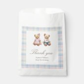 Teddy bear Twins Beary First Birthday Favor Bags Geschenktütchen (Vorderseite)