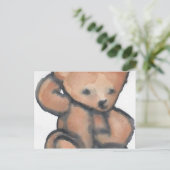 Teddy Bear überlegt CricketDiane Designer Stuff Postkarte (Stehend Vorderseite)