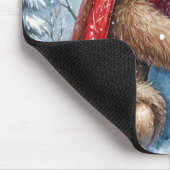 Teddy Bear umarmt einen Schneemann Mousepad (Ecke)