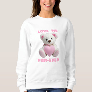 Teddy Bear umarmt Pink Heart Valentine's Day Gift Sweatshirt