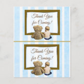 Teddy Bear und Baby Boy Baby Dusche Windelwanne Flyer (Hinten)