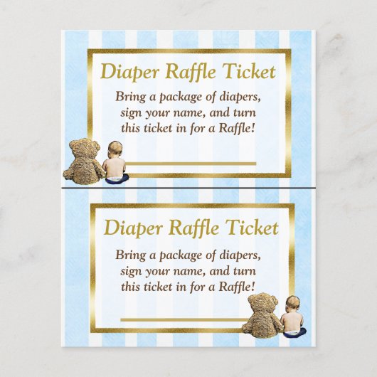 Teddy Bear und Baby Boy Baby Dusche Windelwanne Flyer (Vorne)