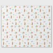 Teddy Bear und Balloons Niedliches Muster Baby Ges Geschenkpapier (Flach)