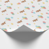 Teddy Bear und Balloons Niedliches Muster Baby Ges Geschenkpapier (Ecke)