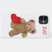 Teddy Bear und Big Red Heart Case-Mate iPhone Hülle (Rückseite (Horizontal))